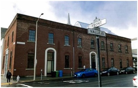After: view of Vallejo Street side of the completed warehouse reused as an office